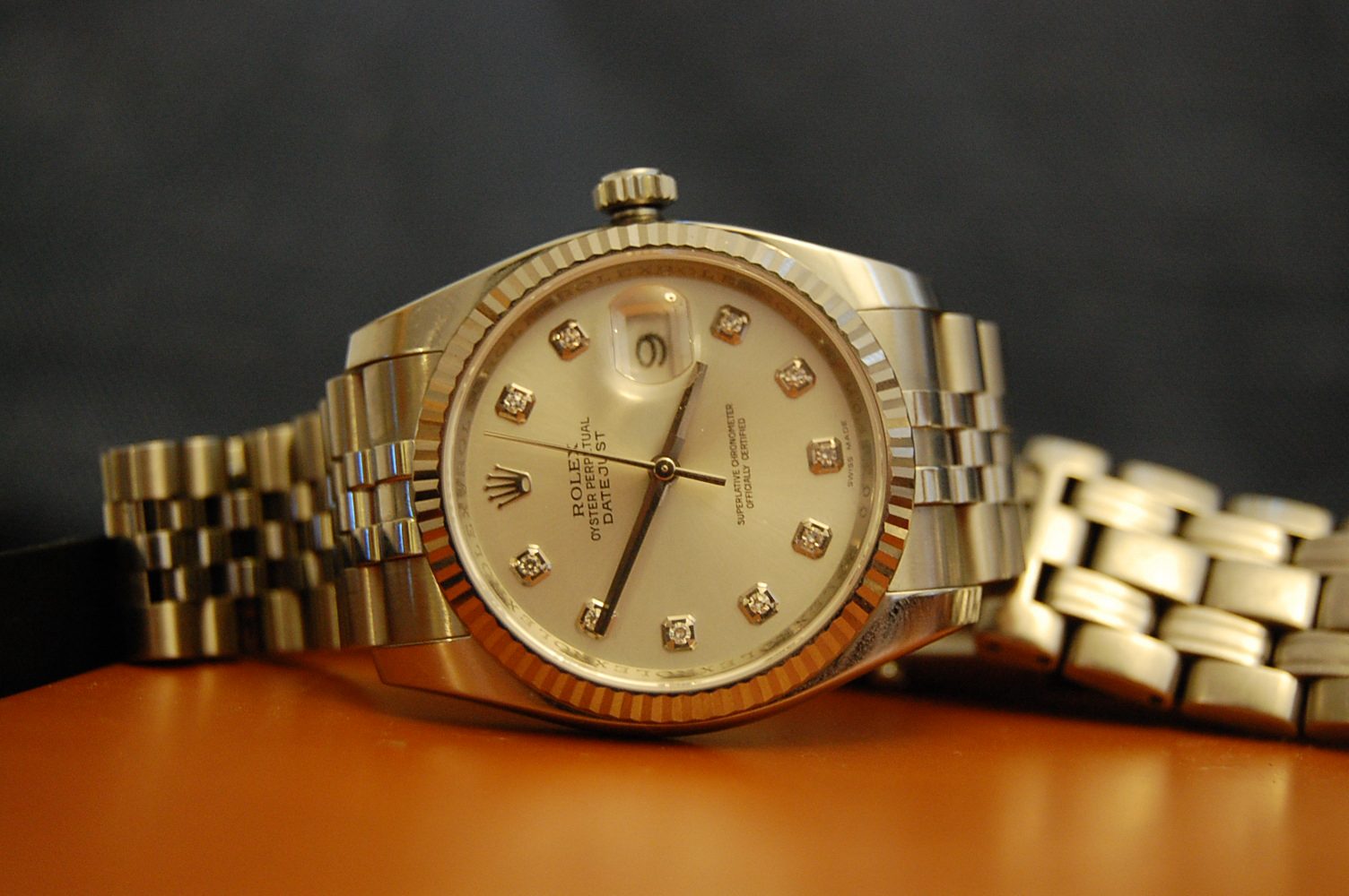 Rolex Datejust con indici di diamanti